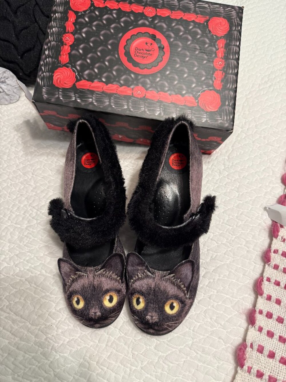 Dark Chocolate Design Kitty Heels